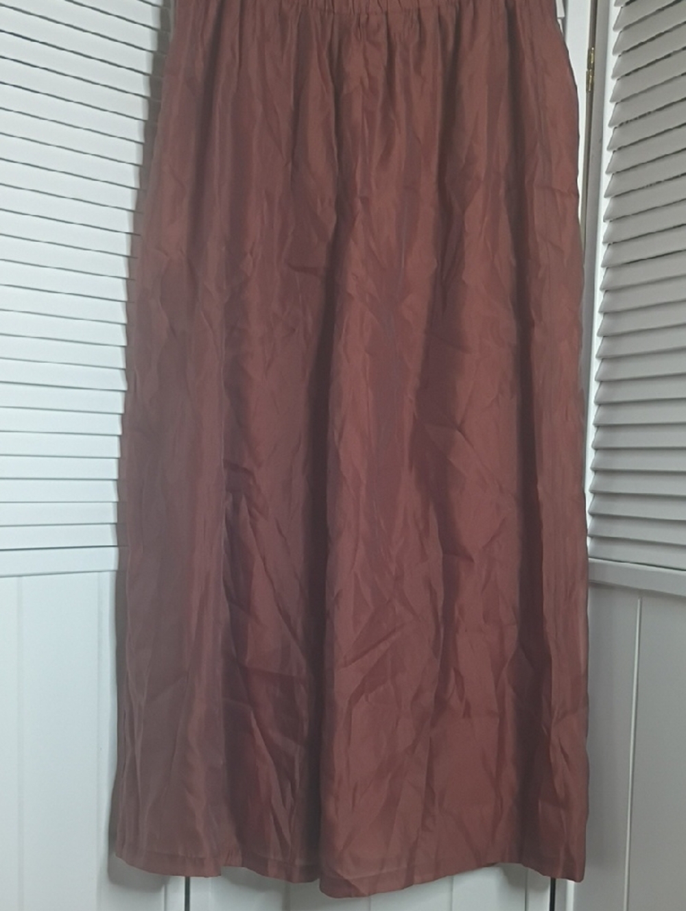 SHEIN Rust Brown Sheer Palazzo Pants